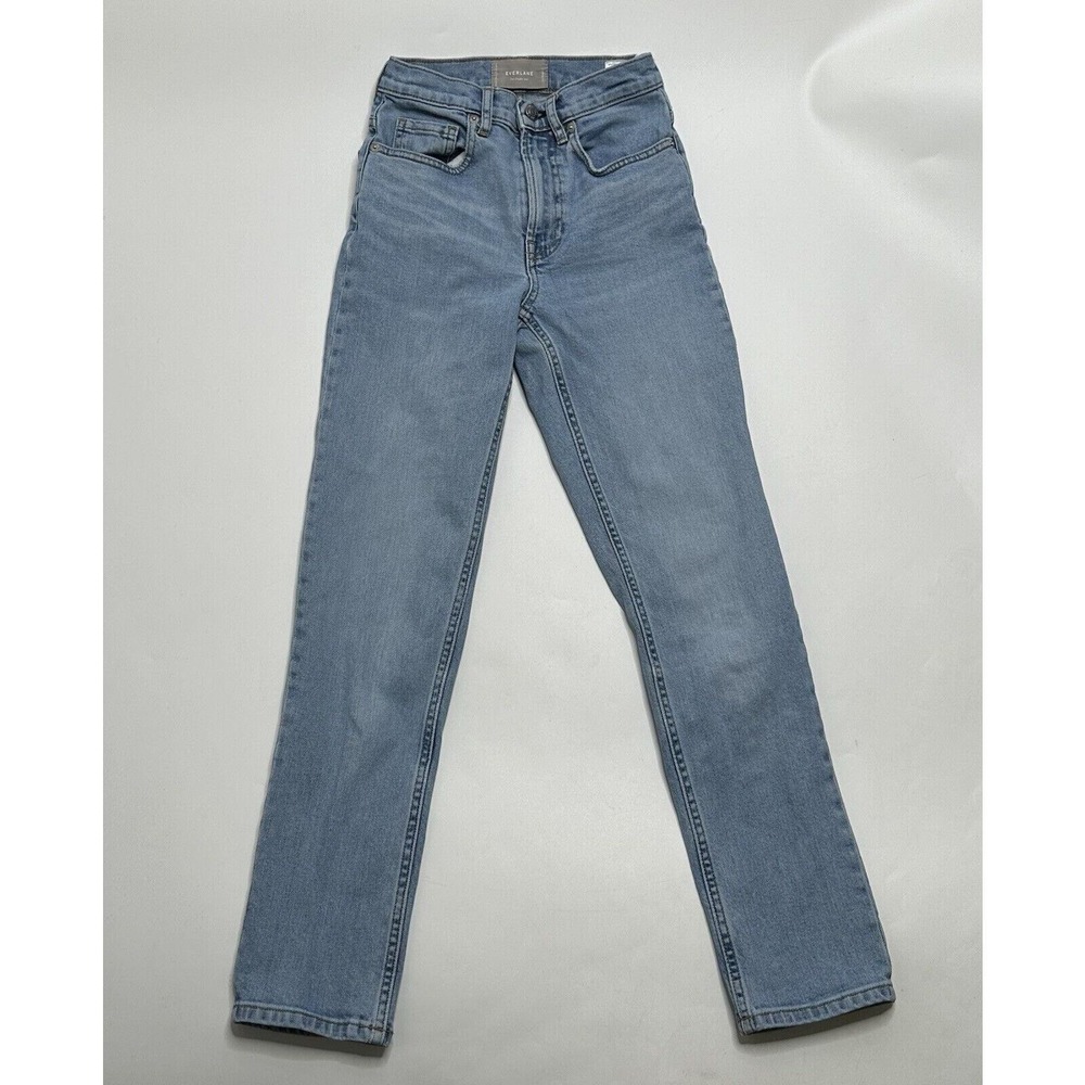 Everlane The Cheeky Jean Straight Jeans Size 23‎ Crop Button Fly Light Blue